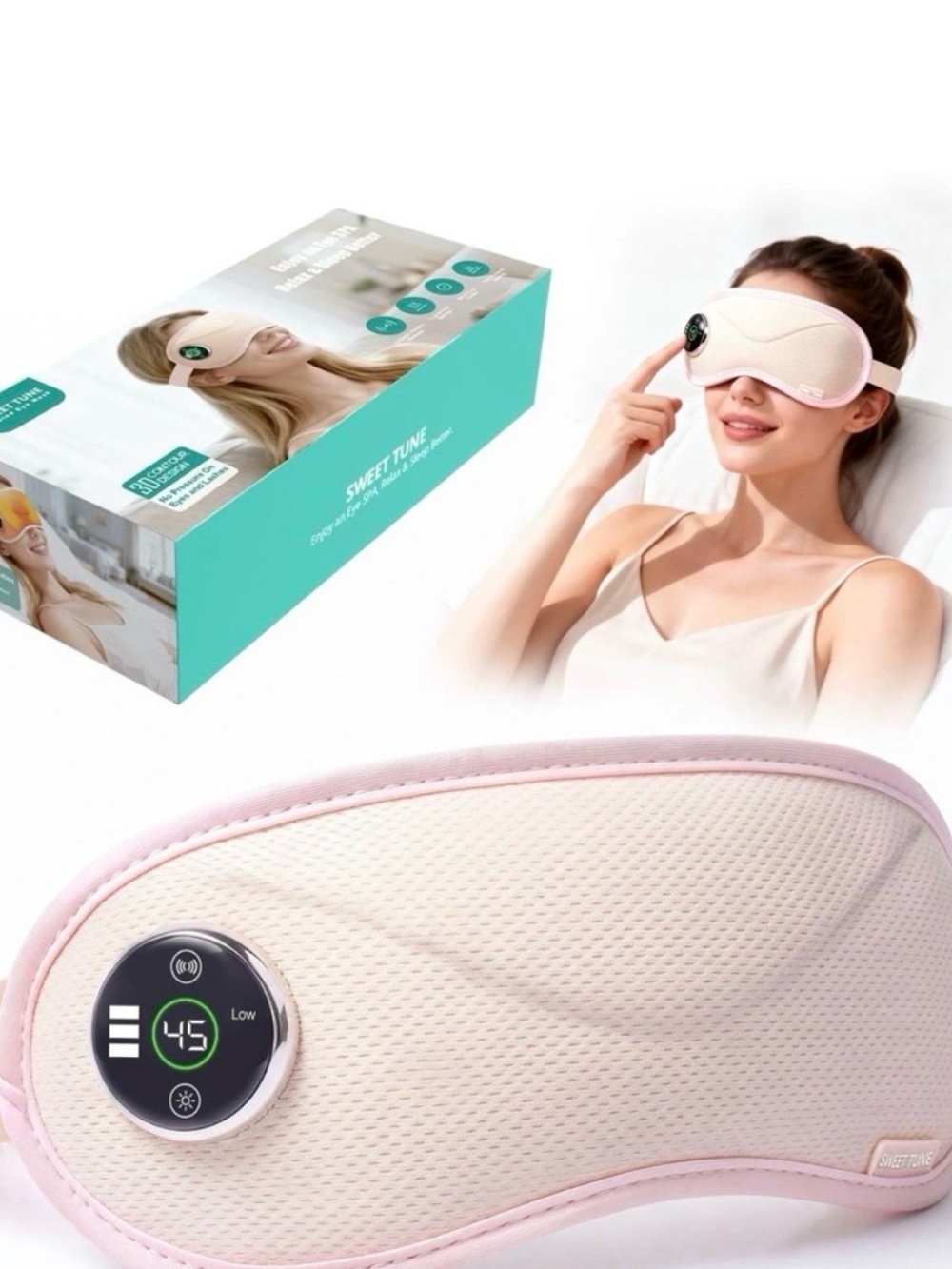 Sweet Tune cordless heated eye mask with massager new